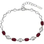 NAEMI Armband rood / zilver