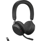 Jabra Evolve2 75 Headset, USB-A Draadloos, Bluetooth, Zwart, met laadstation [UC gecertificeerd]