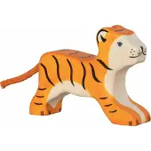 Holztiger Wildernis - Tijger Klein - 10X3X7Cm - Houten Figuur - Handgemaakt