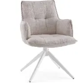 Hjh LIVING Eetkamerstoel / Draaistoel Tavaro stof beige