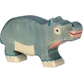 Gollnest & Kiesel Houten figuur - - Kleine nijlpaard - Handgeschilderd - Voor kinderen van 3 jaar en ouder