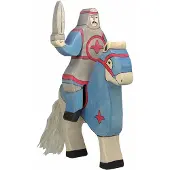 Sonstige Verlage Sprookjes En Ridders - Ridder Blauw Rijdend - 10X2X19Cm - Houten Figuur - Zonder Paard