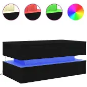 vidaXL Salontafel met LED-verlichting 90x50x40 cm zwart eiken