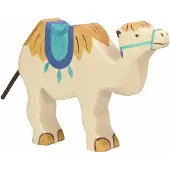 Holztiger Houten figuur - - 80165 - Kameel met zadel - Handgeschilderd - Europese productie - 12,5x2,8x15 cm