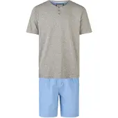 Phil&Co. Pyjama kort lichtblauw / grijs gemêleerd