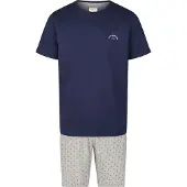 Phil&Co. Pyjama kort 'Lounge Dreams' navy / grijs gemêleerd