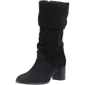 Hush puppies Cosima Suède Dames Zwarte Suède Kniehoge Laarzen Met Hak