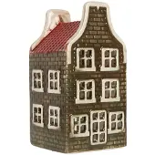 Clayre & Eef Waxinelichthouder Huis 7x7x14 cm Groen Keramiek