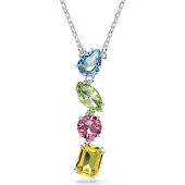 Swarovski Ketting blauw / geel / groen / zilver