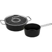 Fissler Pannenset ADAMANT, 2-delig, zwart, aluminium, Fissler