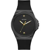 GUESS Analoog horloge 'Vinyl' goud / zwart
