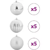 vidaXL Kerstbal Set XL 15 st zilver Ø 10 cm Kunststof
