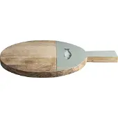 Gusta Serveerplank Met Glazuurlaag Naturel / Groen 30 X 40 X 2 Cm