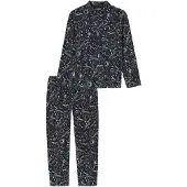 Schiesser Pyjama lang ' X-Mas Gifting Sets ' nachtblauw