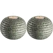 Mondex SET GUSTA THEELICHT HOUDER GROEN/BRUIN ( 2 stuks)