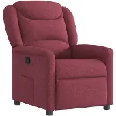 vidaXL Fauteuil verstelbaar stof wijnrood
