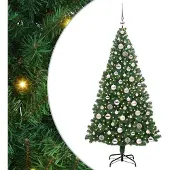 vidaXL Kunstkerstboom Groen 180 cm PVC en Staal en Kunststof