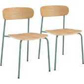 Oviala - Set van 2 lichtblauwe houten stoelen - Lila