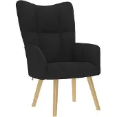 vidaXL Relaxstoel stof zwart