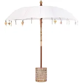vidaXL Balinese parasol met basis Crème 215 x 215 x 260 cm Katoen