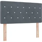 vidaXL LED Hoofdbord met hoofdeinde Donkergrijs 90 cm Fluweel