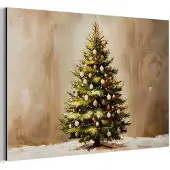 MuchoWow Aluminium schilderij 180x120 cm - Wanddecoratie metaal - Kerst - Sfeer - Groen - Metalen muurdecoratie woonkamer - Decoratie industrieel - Foto op dibond - Industriële accessoires slaapkamer