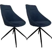 Mevsim Store Lex Eetkamerstoelen -360 Graden- Blauw - Set van 2 - Stof