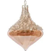 Clayre & Eef Kerstbal Overig Ø 8x10 cm Beige Glas Kerstballen