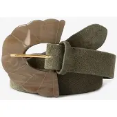 Sissy-Boy Donkergroene Suéde Riem Met Resin Gesp | Maat: 85