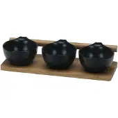 Bricard 7495 KOMMETJES SET | ZWART - BAMBOO 4-DELIG