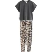 Next Pyjama beige / bruin / donkergrijs / zwart