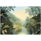 WALLARENA - Fotobehang - 350x250 cm - Dschungel natuur groen slaapkamer salon vliesbehang