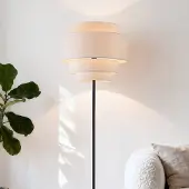 LumenXL Vloerlamp Zhuo met linnen kap - zwart