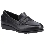 Hush puppies Shelby Leren Dames Zwarte Instappers