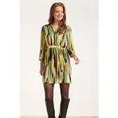 Smashed Lemon 24639 kort jurk met abstracte print |