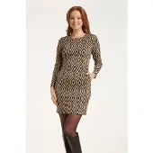 Smashed Lemon 24562 korte strakke jurk met geometrische print |