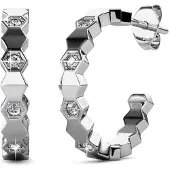 MYC Paris Gebogen oorbellen - Zilver en kristal