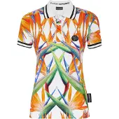 Plein sport Shirt blauw / groen / oranje / wit