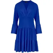 Conquista Blauwe Royal jersey jurk met ruches