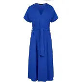 Conquista Koningsblauwe jersey midi-jurk met riem
