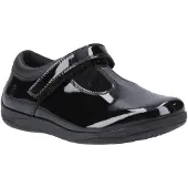 Hush puppies Caitlin T-Bar Meisjes Zwart Leren Schoenen