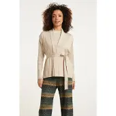 Smashed Lemon 24789 geribde mouwloze cardigan met lurex |