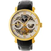 Heritor Automatic Heritor automatisch Aries-skelethorloge met leren band