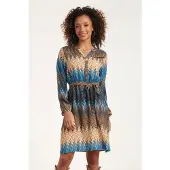 Smashed Lemon 24643 multicolour zigzagprint jurk |