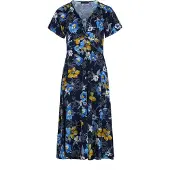Conquista Marine Print midi-jurk met vlinderstrik
