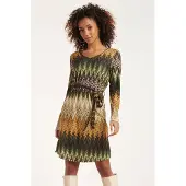 Smashed Lemon 24646 multicoloured zigzag jurk |