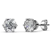 MYC Paris Solitaire L-oorbellen - Zilver en kristal