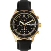 Breed Maverick chronograaf horloge met leren band en datum