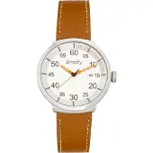 Simplify Vereenvoudig het 7100 horloge met leren bandje met datum