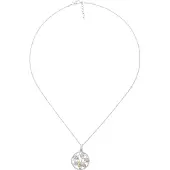 Orphelia 'Oceane' Dames 925 Sterling Zilveren Ketting met Hanger - Zilver/Roze ZH-7090/1